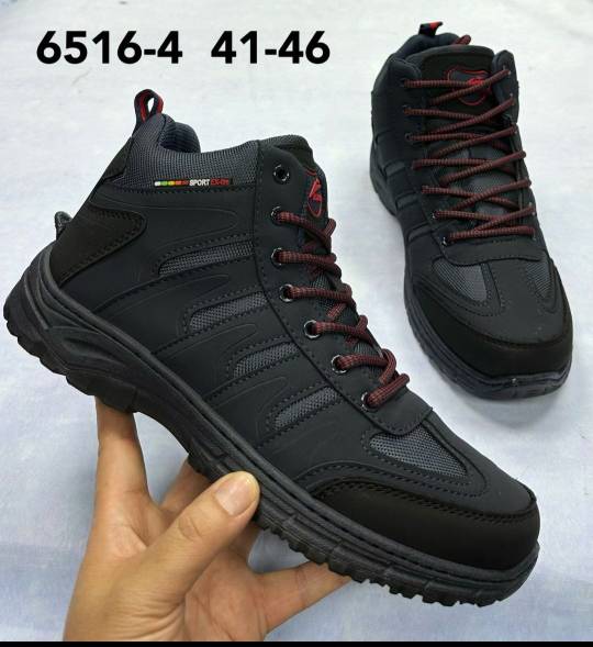 картинка Высокие черный красные шнурки мех 65164 от магазина Одежда-