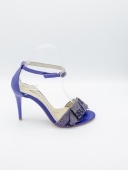 Туфли E-GO Стразы  Фиолетовый + Беж Высокий каблук