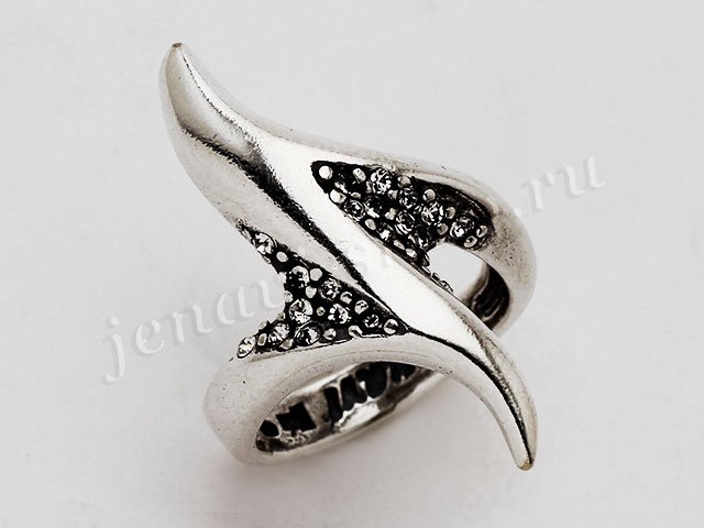 картинка Кольцо Тотенкопф Crystal Fang Jenavi r7833000 Чернёное серебро Кристаллы Swarovski от магазина Одежда-