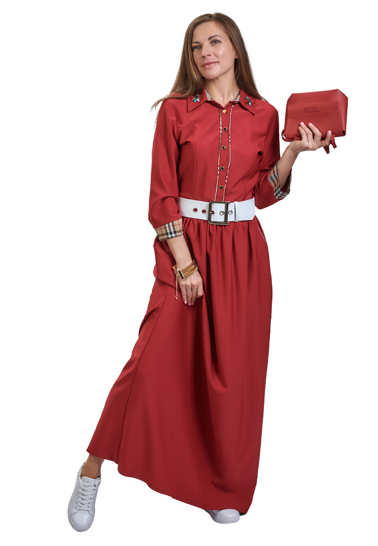 картинка Платье длинное Miss Glamour Красное от магазина Одежда-