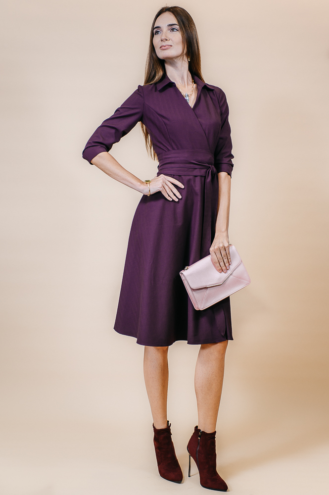 картинка Платье WHITE Илона Полиэстер 100% Турция 5054  [Фиолетовый] от магазина Одежда-