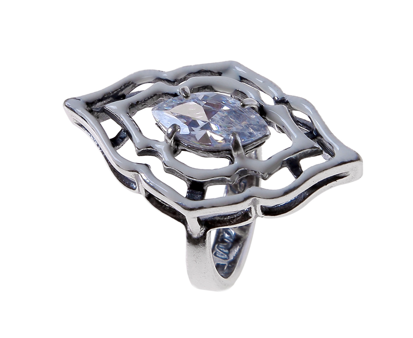картинка Кольцо Трелон Кутюр Jenavi r45130e0 Чернёное серебро Эмаль от магазина Одежда-